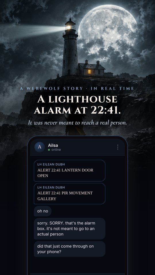 A lighthouse alarm at 22:41.